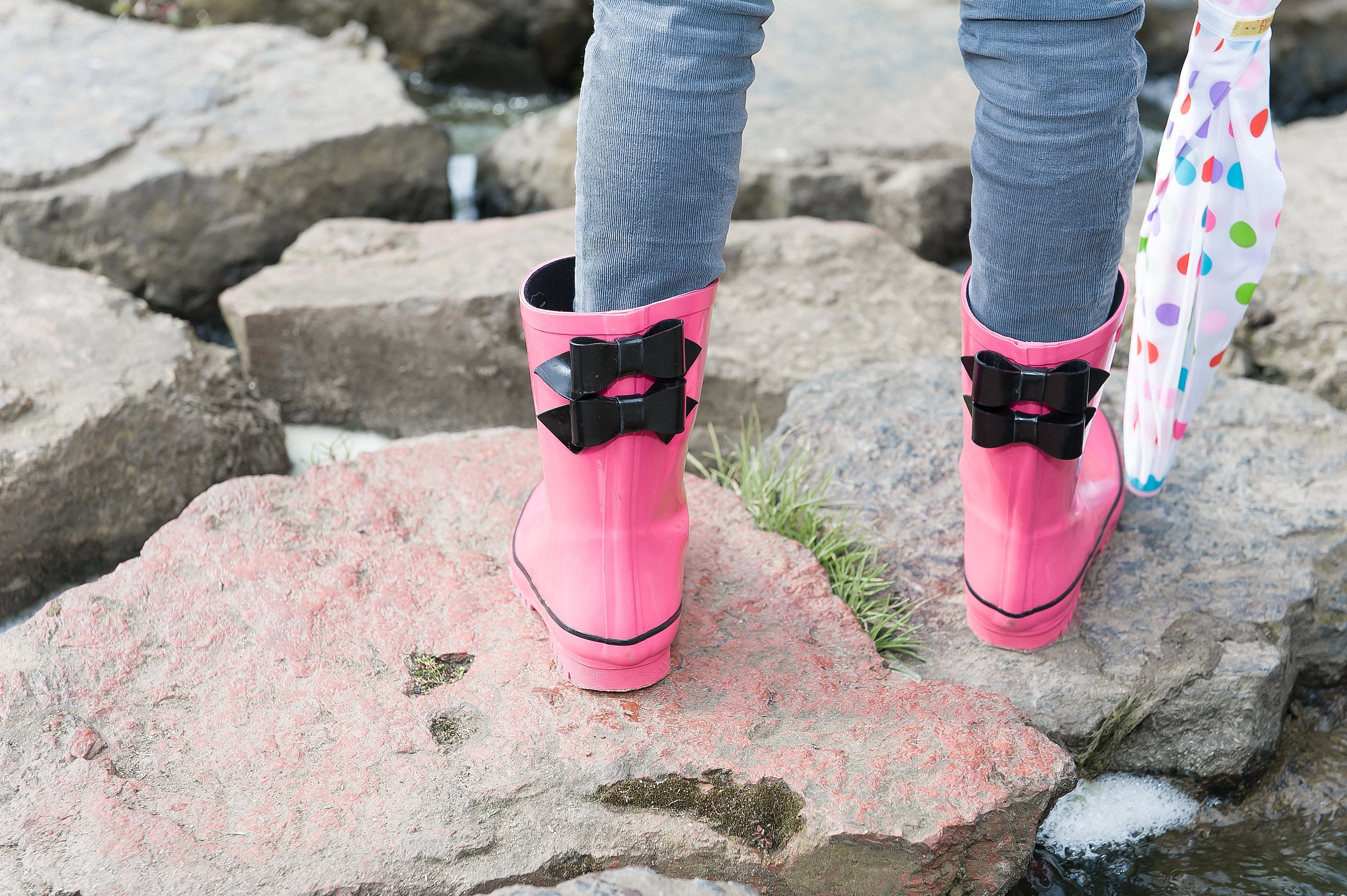 Solid Fuchsia Double Bow Rain Boot Pluie Pluie Girls Solid Fuchsia Double Bow Rain Boot