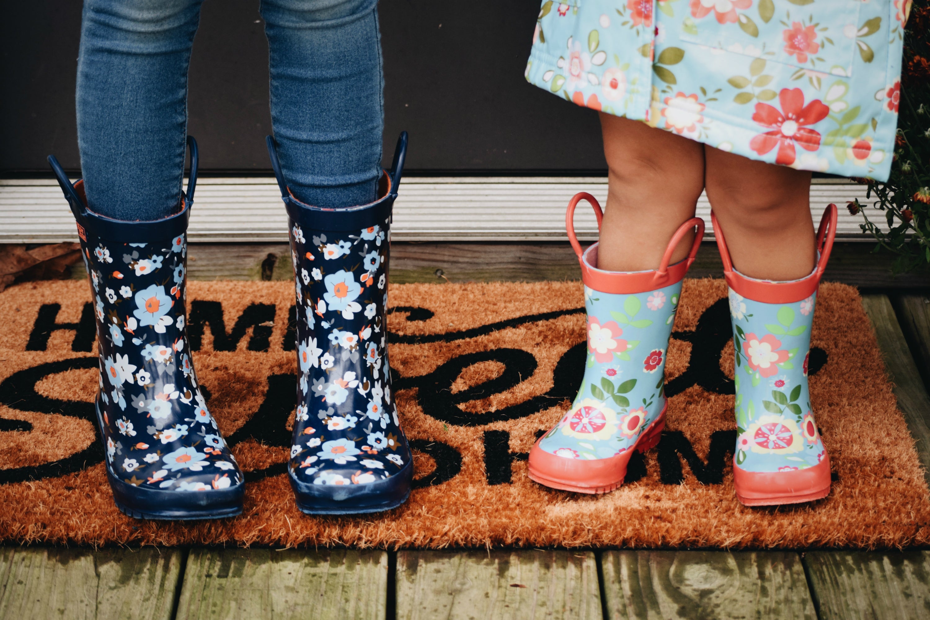 Navy Flower Rain Boot Pluie Pluie Girls Navy Flower Rain Boot