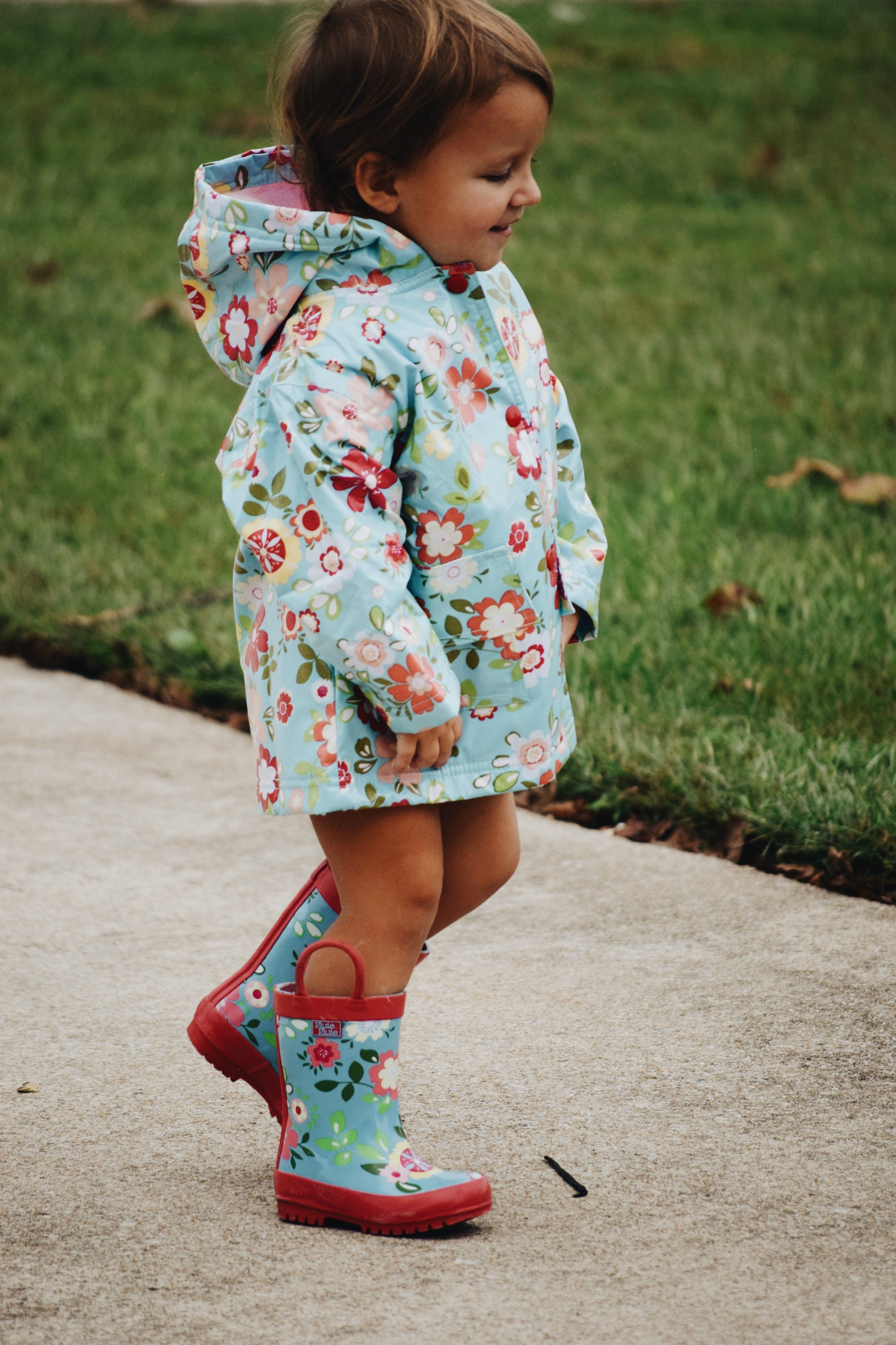 Blue Floral Rain Boot Pluie Pluie Girls Blue Floral Rain Boot