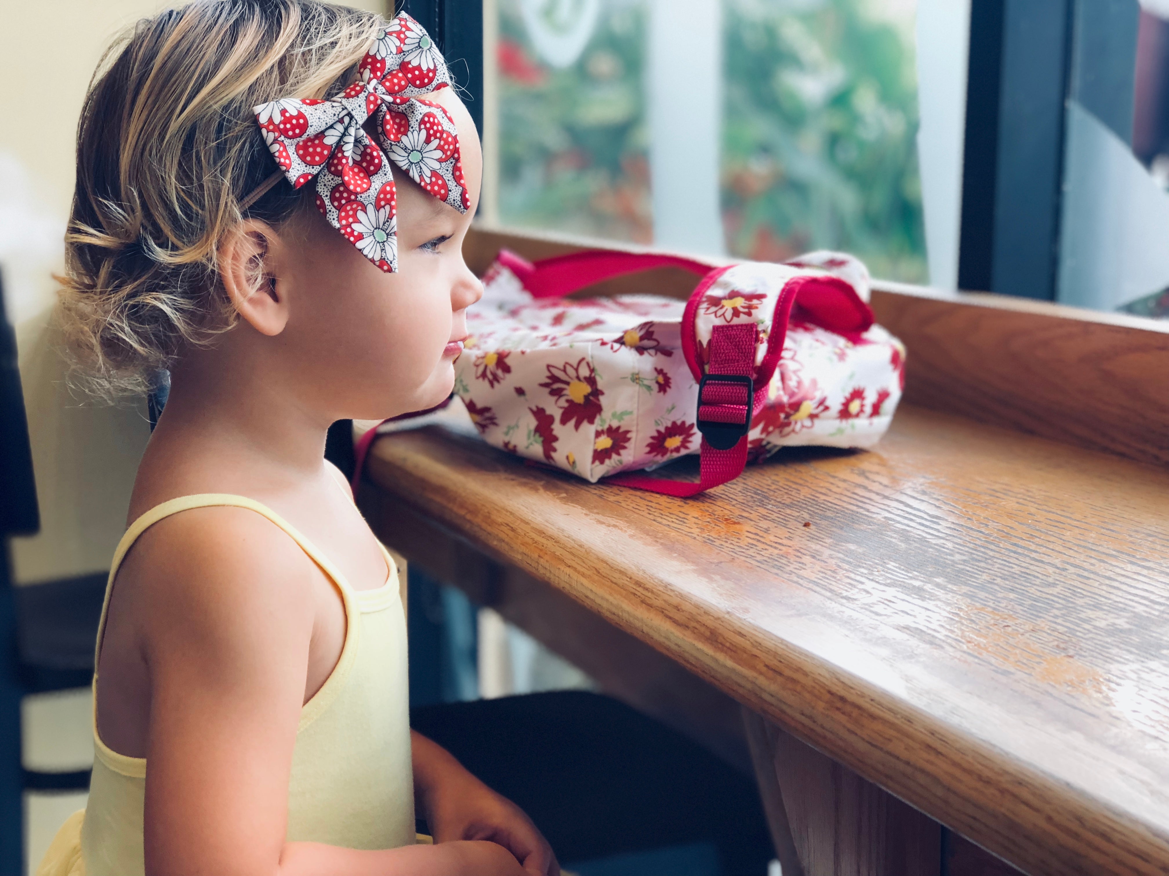 Red Flower Backpack Pluie Pluie Girls Red Flower Backpack