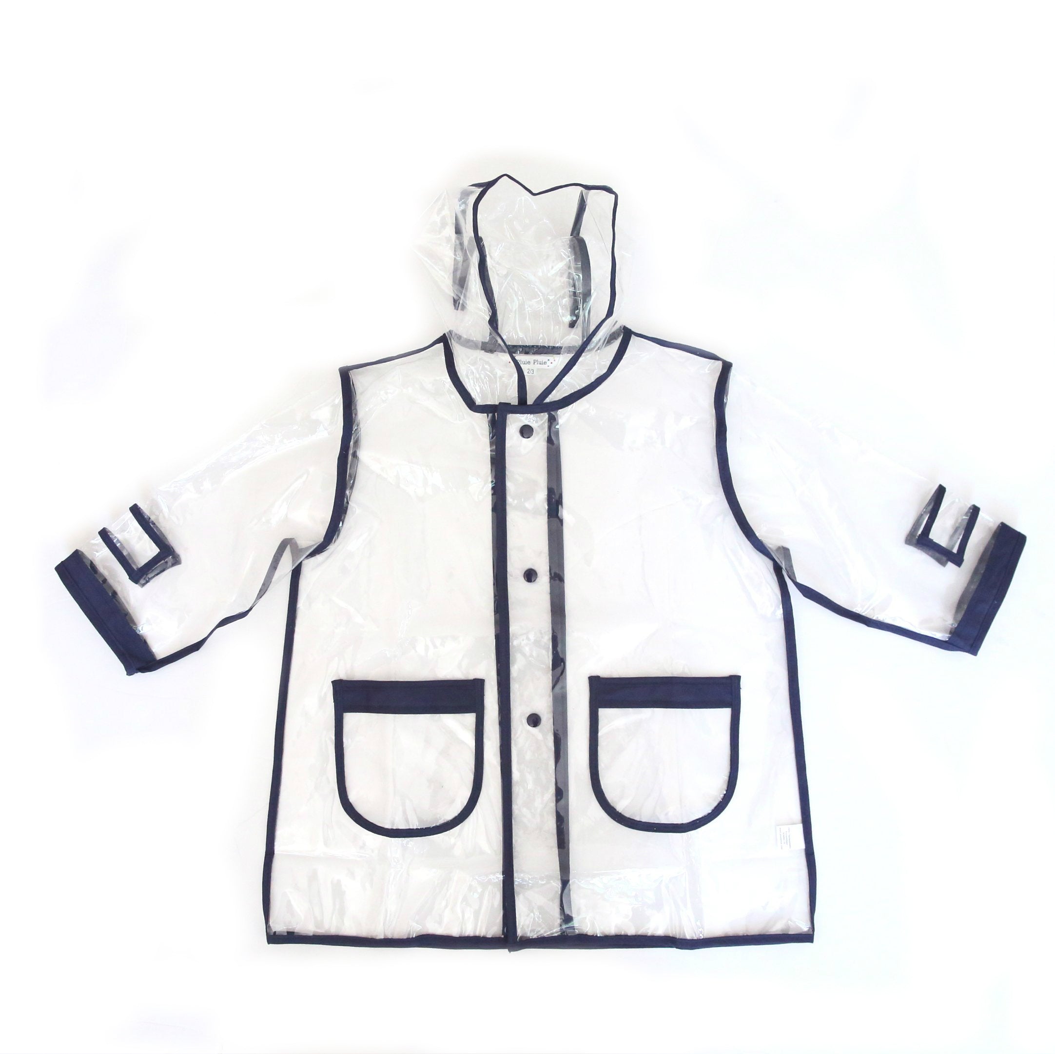 Navy Trim Transparent Raincoat Pluie Pluie Boys Navy Trim Transparent Raincoat