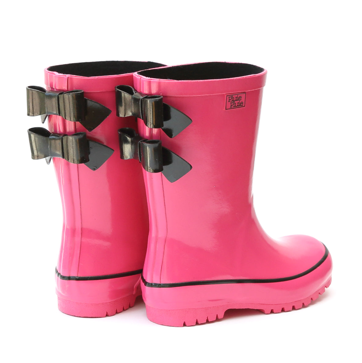 Solid Fuchsia Double Bow Rain Boot Pluie Pluie Girls Solid Fuchsia Double Bow Rain Boot