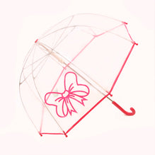 Clear Umbrella with Fuchsia Bow