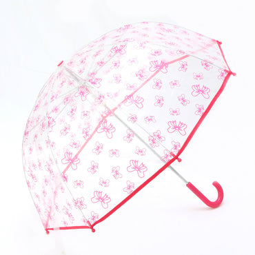 Pluie Pluie Clear Umbrella with Fuchsia Bow Print