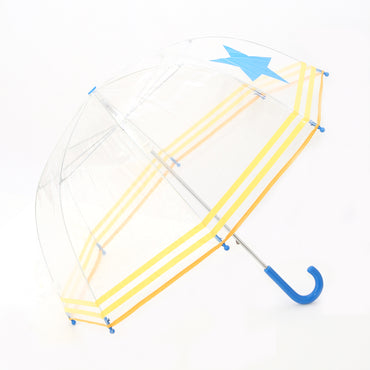 Pluie Pluie Boys Clear Umbrella with Blue Start and Yellow Trim