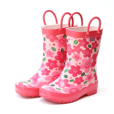 Pluie Pluie Girls Pink Flower Rain Boot
